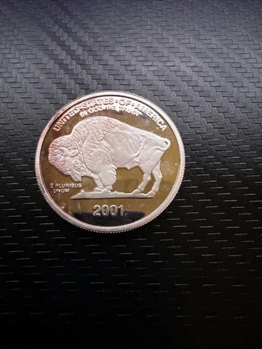 2001 Indian/Buffalo  .999 Fine One Troy Ounce Silver Round.  Proof Serial Number