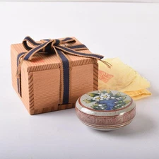 Japanese Shibukusa Ware Kogo Incense Container by Shibukusa Ryuzo with Box