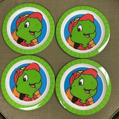4 VTG NOS Franklin Turtle 9'' Plate Melamine Nick Jr. Nelvana Cartoon Nickelodeon