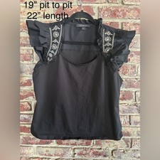 🖤 Marc New York Andrew Marc Black Ruffle Sleeve Blouse | L