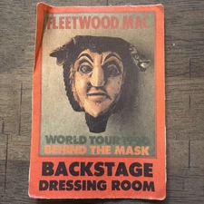 Fleetwood Mac Vintage Satin Backstage Pass - 1990 Behind The Mask Tour