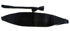 Black Matching Cummerbund Bow Tie 2 Pc Set
