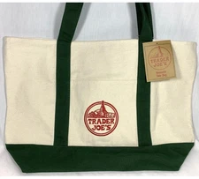 Trader Joe's Canvas Tote Grocery Bag Green Holiday Christmas 2025 *IN HAND*