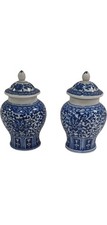Pair of Chinese Blue and White Porcelain Ginger Jars - Z#4402