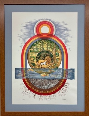 Ann Gross ''Peaceful Kingdom'' Signed Limited Animal Art Lion Lamb Religious New!