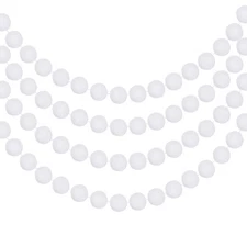 4Pcs Felt Ball Garland White Pom Pom Garland Handing Balls 7.55 Ft 20 Balls