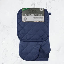 Premium 3 And 5 Pack Kitchen Set Include Pot Holder, Oven Mitt, & Kitchen Towel 
