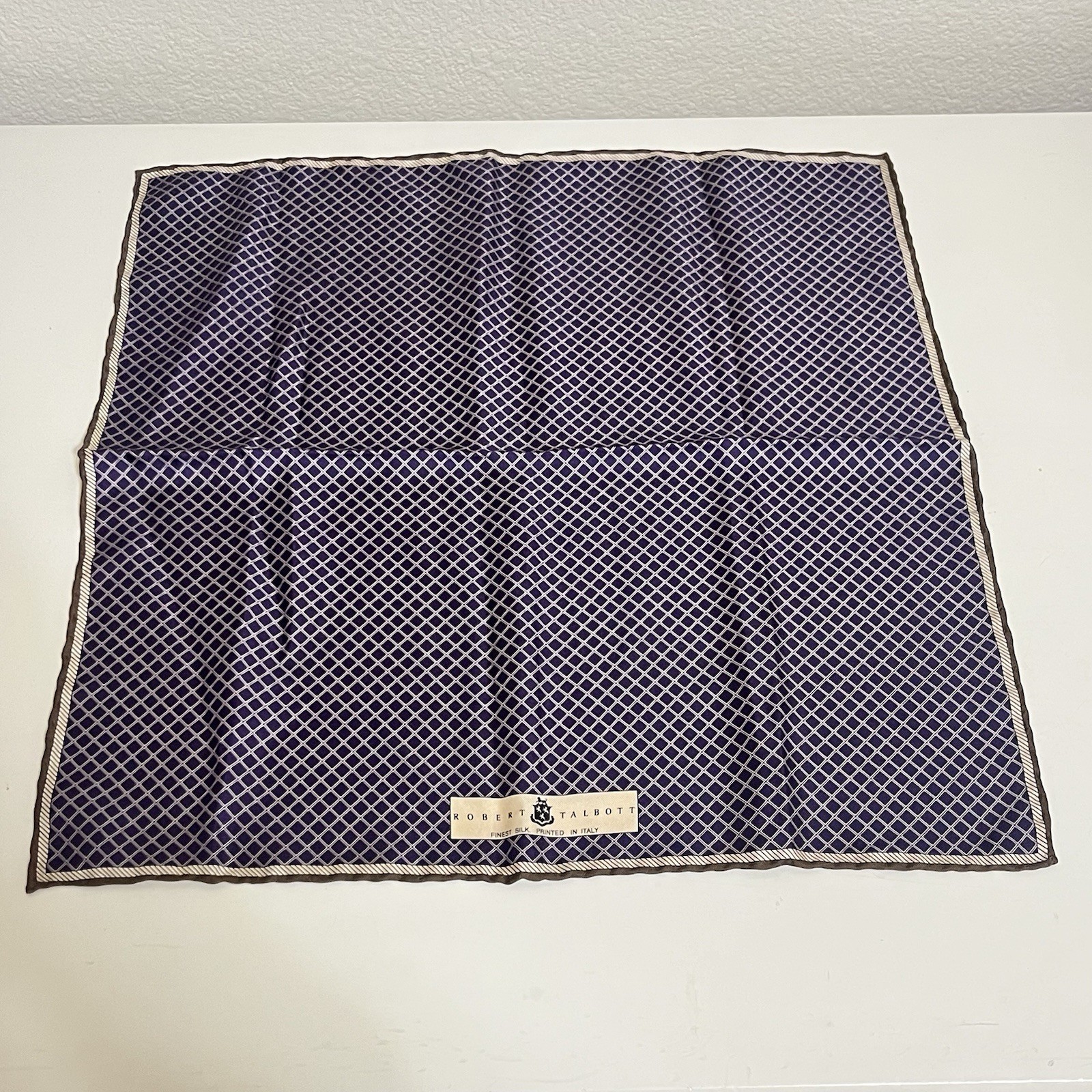 Robert Talbott Silk Pocket Square Mini Scarf Purp… - image 1