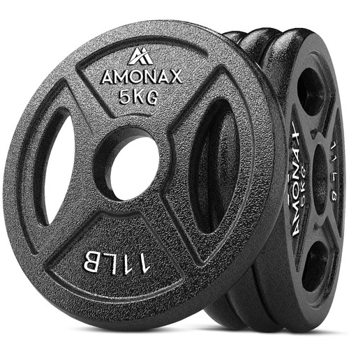 Plaques de poids en fonte 1 Standard Tri Grip Paires 2 x 10 kg