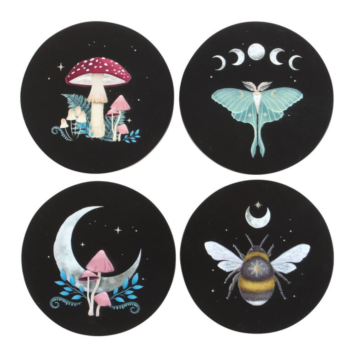 Kdmd Unisex Black Dark Forest Coaster Set In - Image 5