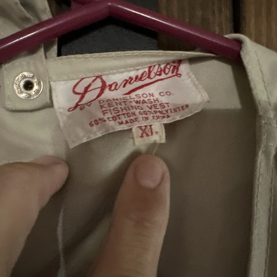 Chaleco de Pesca Danco Para Hombre XL The Danielson Co Fly Caster Marrón DE COLECCIÓN Foto 2 de 4
