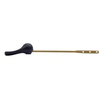 Front Mount Toilet Tank Trip Lever with Brass Rod in Matte Black