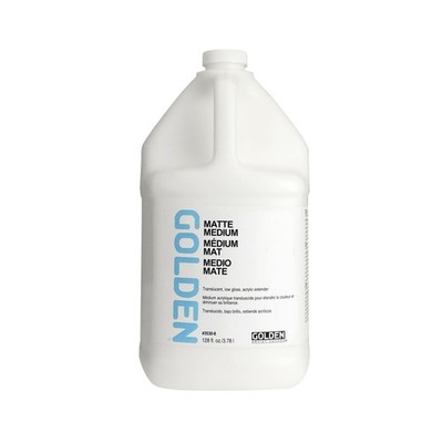 Matte Medium by GOLDEN, 128 fl. oz. Jug, Professional Acrylic Medium, Semi-Tr...