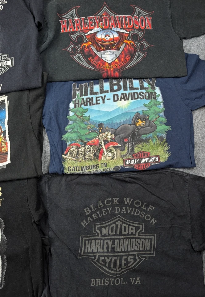 Lote de camisas Harley Davidson para hombre medianas 6 tops Y2K doble cara motociclista grunge años 90 Foto 3 de 4