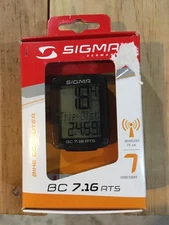 Sigma BC 7.16 ATS Bike Computer Wireless Black 7 Function Large Display - New