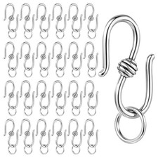 100 Sets S Hook Ring Clasps, Jewelry Hooks Bracelet Necklace Hooks Jewelry