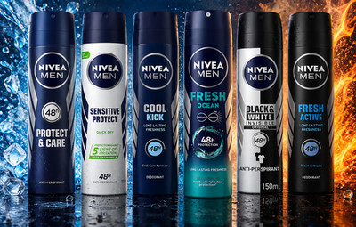 Nivea Men Deodorant Antiperspirant Body Spray 150ml, Pack of 6