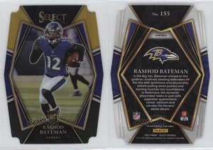 2021 Select Premier Level Black & Gold Prizm Die-Cut Rashod Bateman Rookie RC