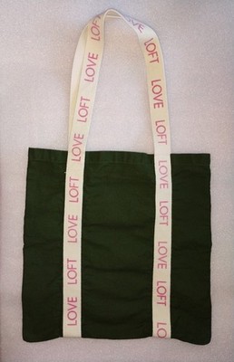 LOFT LOVE Olive Canvas Tote Bag Boho Chic Eco Friendly Reusable Market Bag