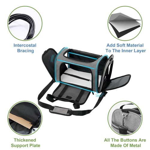 Dog Carrier Cat Carriers Airline Approved Pet Carrier for Small Medium Dogs C... - Picture 3 of 7