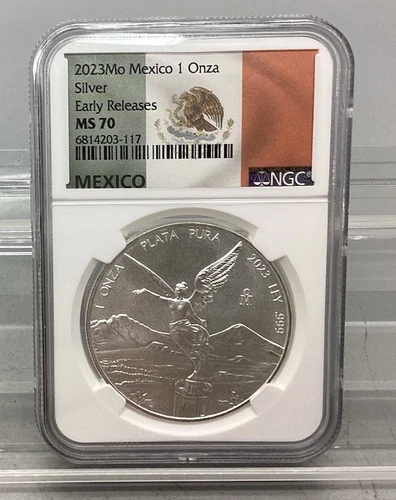 2023 Mo Mexico 1 Onza Silver Libertad - NGC - MS 70 - Early Releases