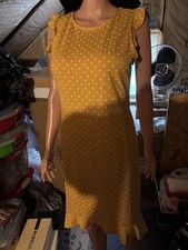 Women’s Old Navy Mustard Yellow Polka Dot Dress Size M