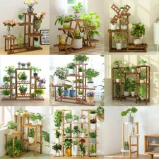 High Tall Large Flower Plant Stand Wood Bamboo Metal Plant Stand Shelf Gathering