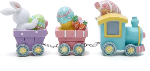 8.75" Easter Day Gnomes Train Decorations: Spring Bunny Handmade Figurines for P - Picture 3 of 6