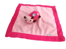 Carters Ladybug Lovey  Baby Security Blanket  Pink Polka Dots Plush 2016 Minky