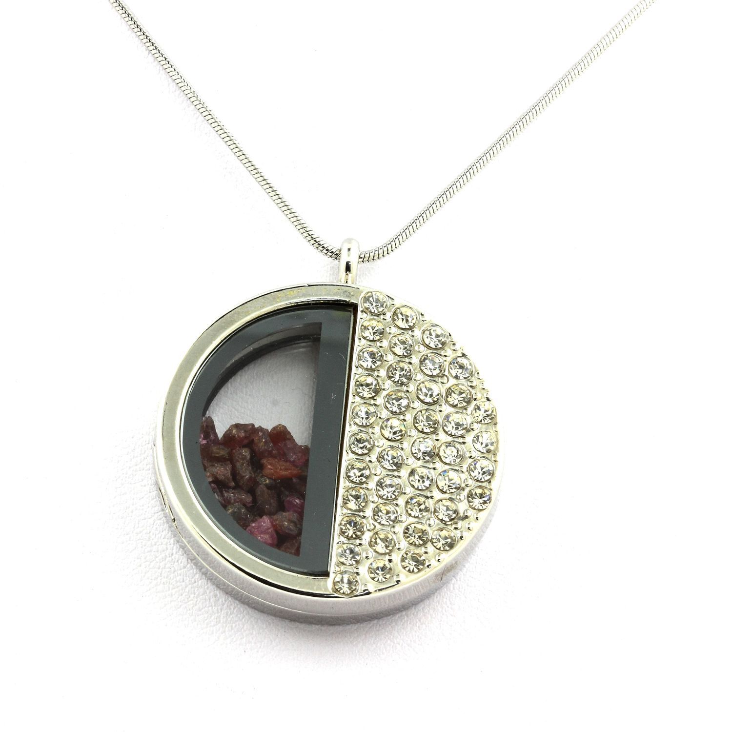 Collier en rubis brut et argent massif, bijou artisanal en demi-cercle