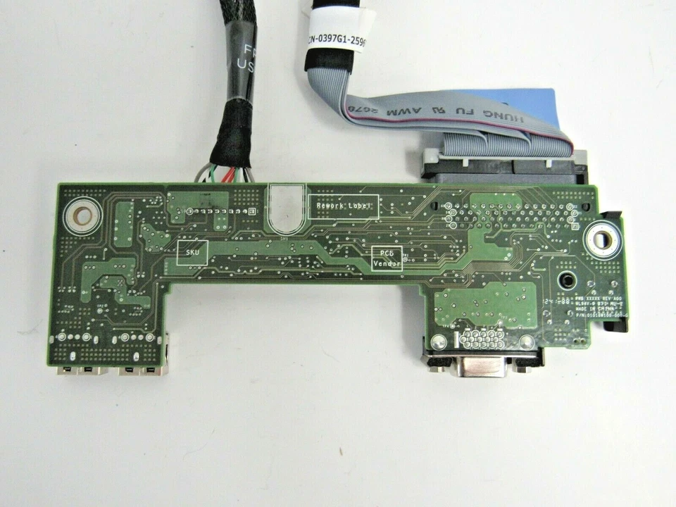 Dell 64TC3 PowerEdge R420 Front Control Panel Board 2xUSB VGA w/ Cables     27-4 - Image 3 of 4