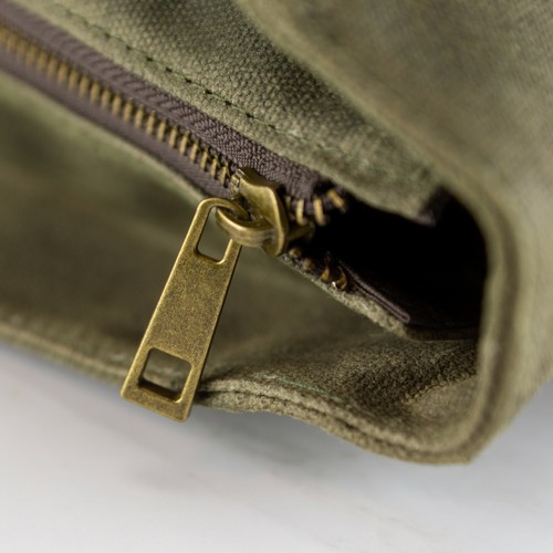 Personalised Messenger Bag Black or Green - Embroidered Waxed Canvas Travel Bag - Picture 20 of 20