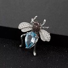 Natural 3.5Ct Sky Blue Topaz Gemstone 925 Sterling Silver Handmade Spider Brooch