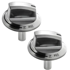 2 PCS Control Knob Stainless Steel Color Compatible with Frigidaire 5304525746