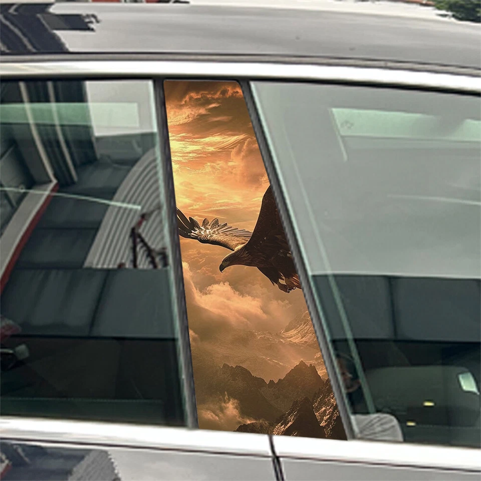 Pegatinas impermeables para auto Soaring Bald Eagle pilar B para Audi BMW Mercedes Foto 2 de 4