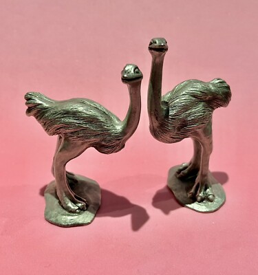 Hudson Pewter Noah's Ark Collection male female OSTRICH emu retired BONUS