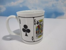 Royal Flush Playing Card China Coffee Mugs Cups Clubs Las Vegas Poker Aces King