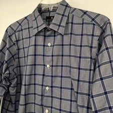 Hart Schaffner Marx Mens sz L Shirt Plaid Button Up Long Sleeve Collared