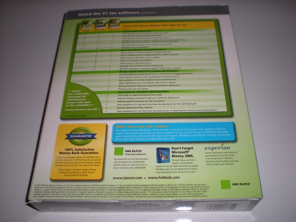 H&R Block TaxCut 2005 Premium and State. Tax Cut imports Turbotax. New in box - Image 2 of 2