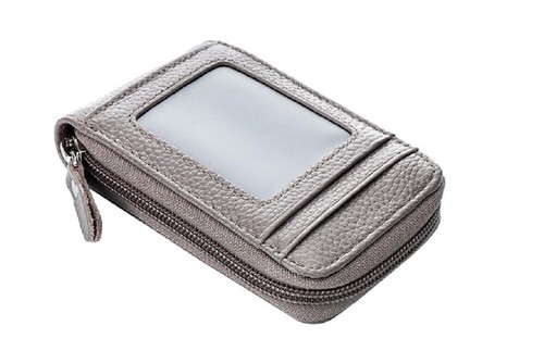 Men’s Genuine Leather Wallet – RFID Blocking Zipper Card Holder Slim Pocket - Picture 32 of 49