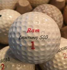 VINTAGE ORIGINAL "RAM, LIGHTNING 500" DIMPLE GOLF BALL
