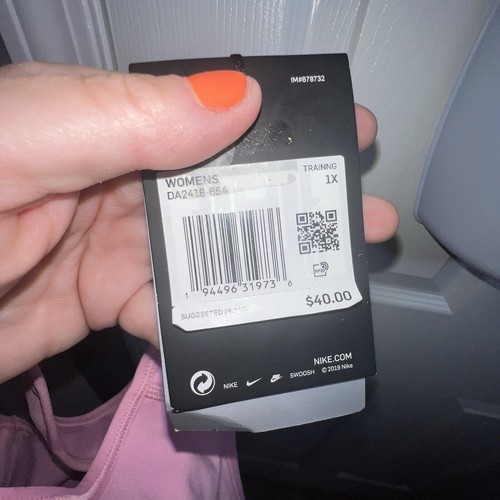 Nuevo con etiquetas Sujetador deportivo Nike talla grande 1X Dri Fit rosa Swoosh soporte medio DA2418-654 - Imagen 10 de 16