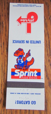 ALLIGATOR MATCHBOOK COVER: JIFFY LUBE AUTOMOTIVE EMPTY MATCHCOVER -D1