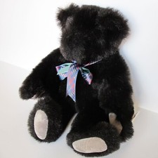 VINTAGE 1994 Vermont Teddy Bear Company 16  Black Bear Plush - Jointed with Tags