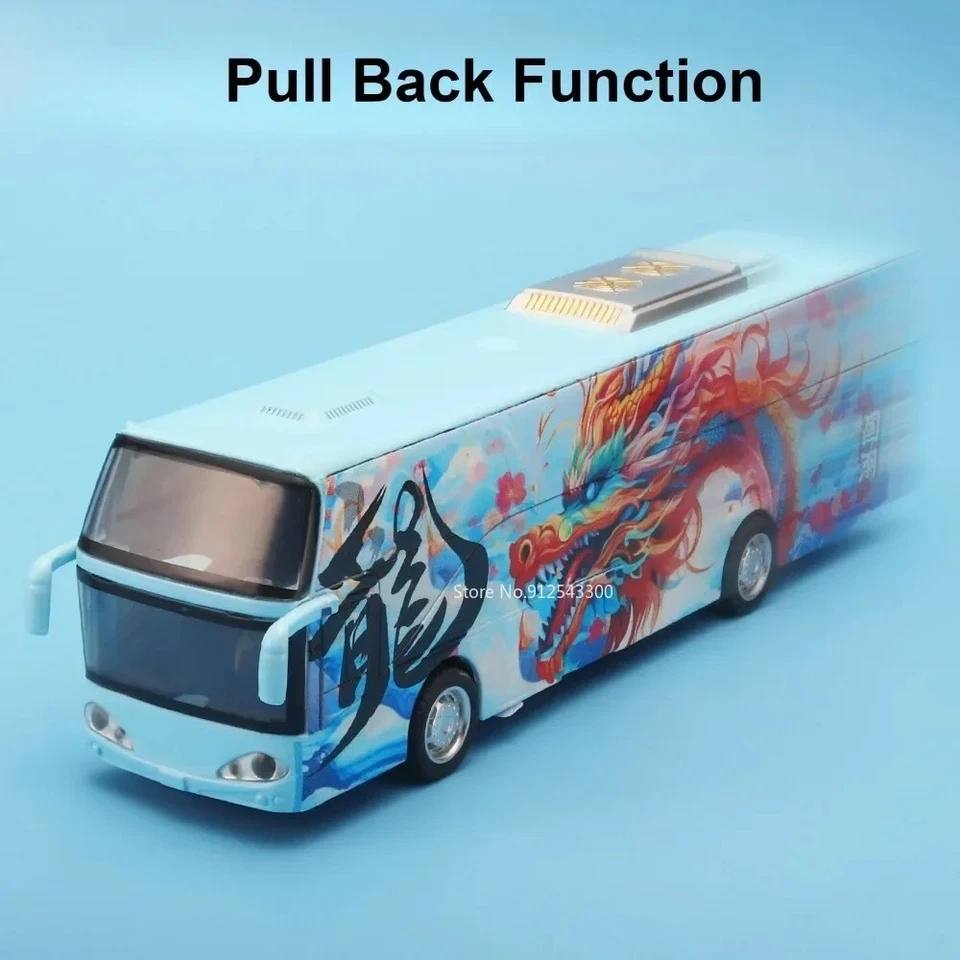 1:32 Miniature Passenger Bus Model Car Alloy Diecast Tourist Vehicle Kids Toys - Image 4 of 4