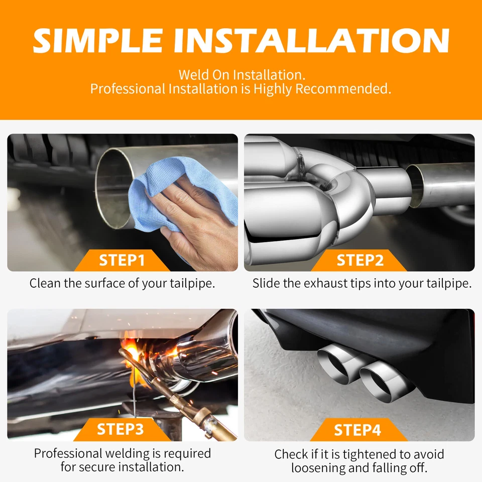 Двойные выхлопные наконечники 2,5–3,5 дюйма с двойными стенками для Land Rover Range Rover Defender - Изображение 2 из 4