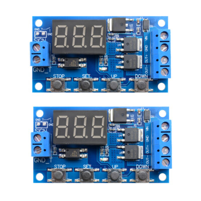 2PCS Trigger Cycle Timer Delay Switch Circuit Board MOS Tube Control Module