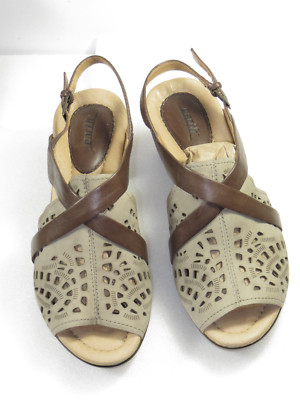 Super!EARTH bayan Leather Platform,block,sling back,comfy,walk Sandals 10B $100