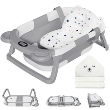 Bañera Plegable Para Bebes Tina Plegable De Vinilo Multifuncional Para Bañar NEW