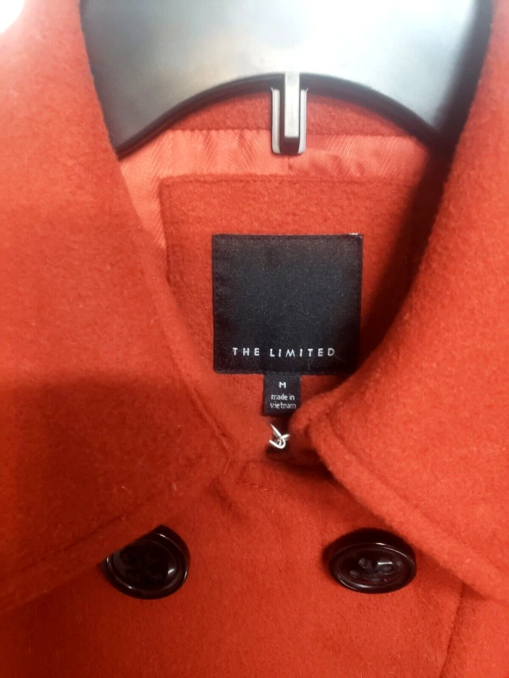 Poncho de lana para mujer The Limited abrigo/blazer/chaqueta de doble botonadura talla M óxido  Foto 2 de 4